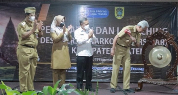 Gubernur Jawa Tengah Membuka Pencanangan Desa Bersih Narkoba Di Kabupaten Klaten