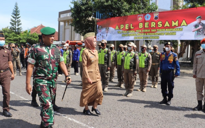 Bupati Brebes Pimpin Apel Bersama TNI-POLRI, FKUB Dan Ormas