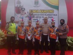 Peran Serta Pocil Lantas Polres Lampung Tengah Sukseskan Acara Bunga Kampung Di Kecamatan Terbanggi Besar