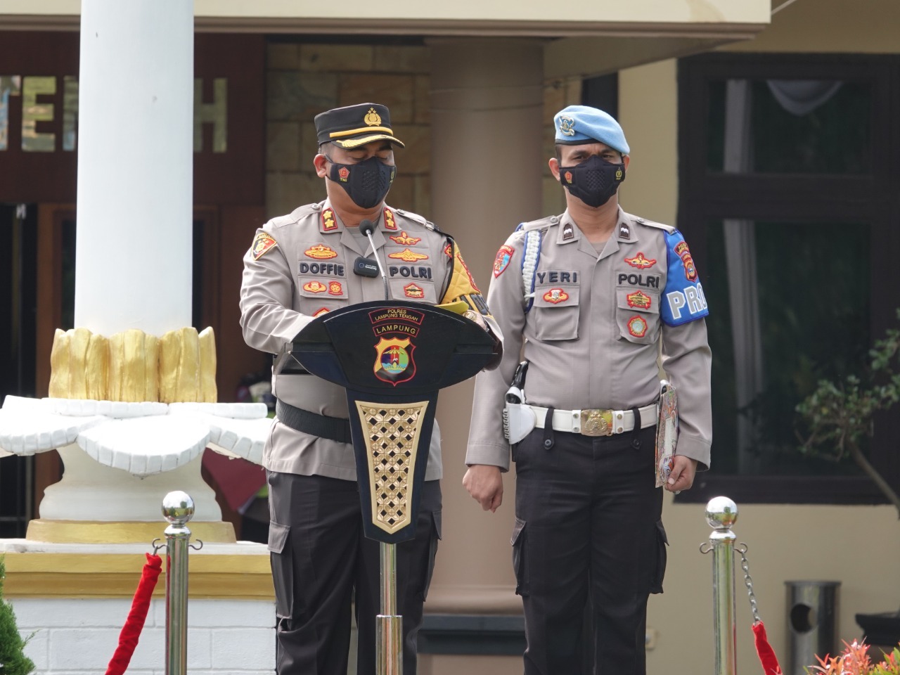 Kapolres Lampung Tengah AKBP Doffie Fahlevi Sanjaya,S.I.K.,M.Si Memimpin Apel Gelar Pasukan Dalam Rangka Operasi Zebra