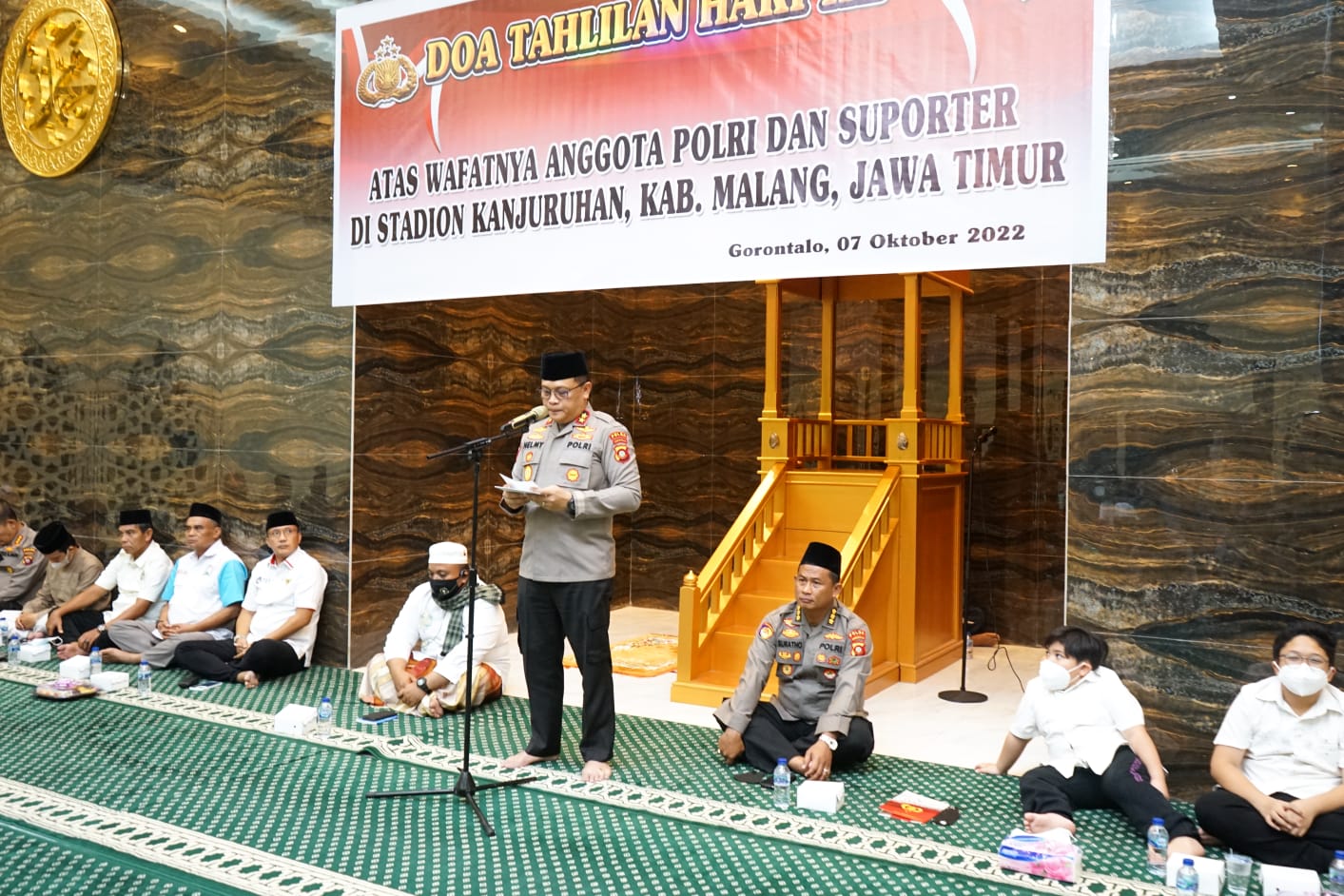 Memasuki Hari Ke-7, Polda Gorontalo Kembali Gelar Doa Tahlilan Bagi Korban Stadion Kanjuruhan Kabupaten Malang
