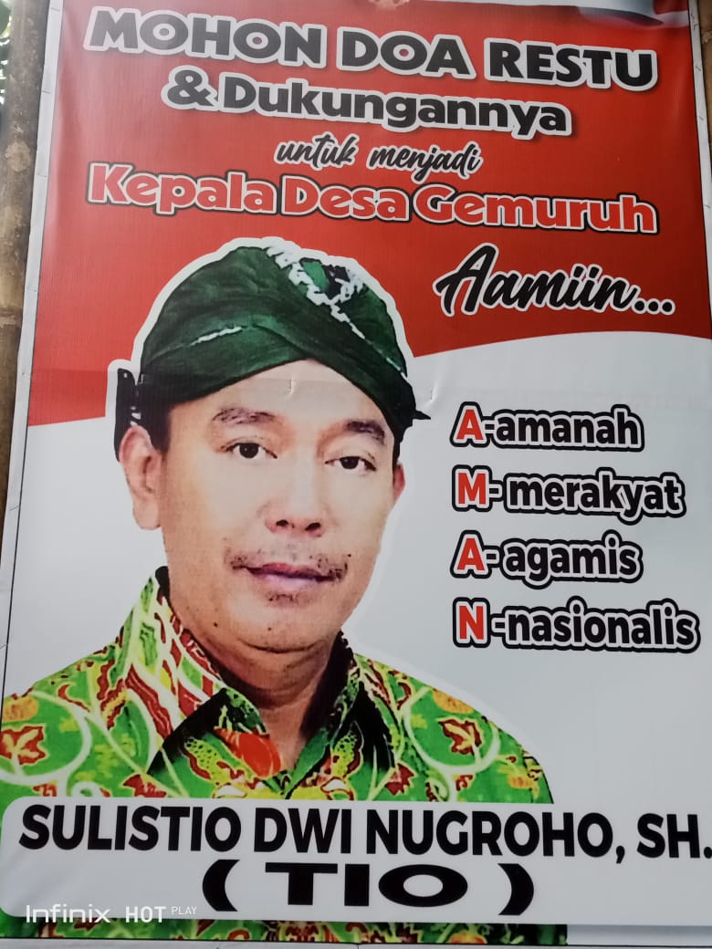 Jiwa besar calon Kepala Desa Gemuruh Sulistio Dwi Nugroho S.H bisa dijadikan contoh para calon Kades yang lain