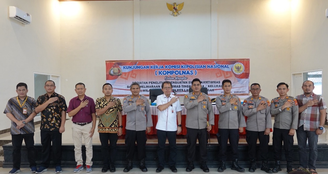 Polres Lampung Tengah Menerima Kunjungan Kerja Komisi Kepolisian Nasional (Kompolnas) Dalam Rangka Penelitian Terkait Penguatan Bhabinkamtibmas Dalam Pemeliharaan Kamtibmas di Tingkat Kelurahan