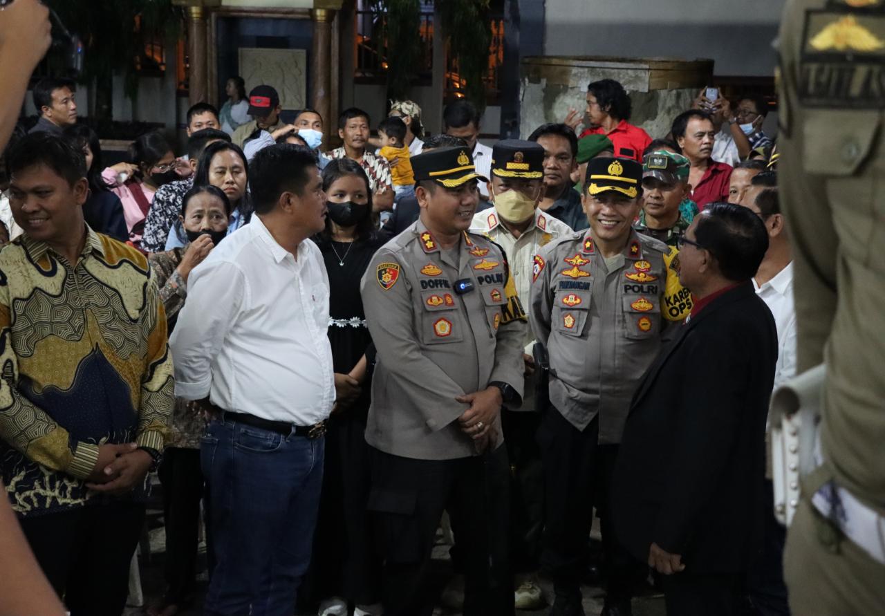 Ops Lilin Krakatau 2022, Kapolres Lampung Tengah Bersama Forkopimda Meninjau Langsung Pengamanan Gereja