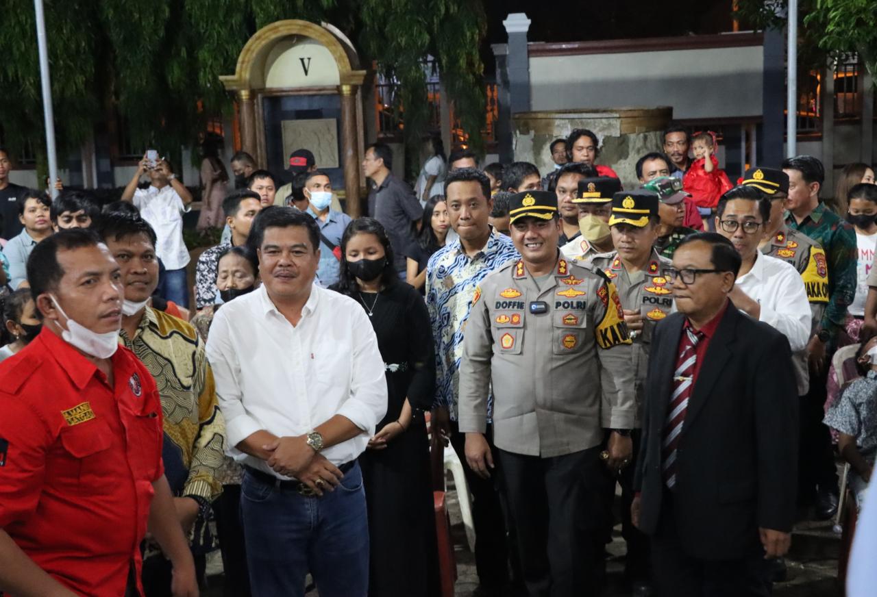 Ops Lilin Krakatau 2022, Kapolres Lampung Tengah Bersama Forkopimda Meninjau Langsung Pengamanan Gereja