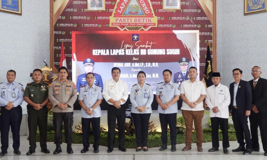 Lapas Kelas IIB Gunung Sugih Lampung Tengah Gelar Acara Lepas Sambut Kalapas