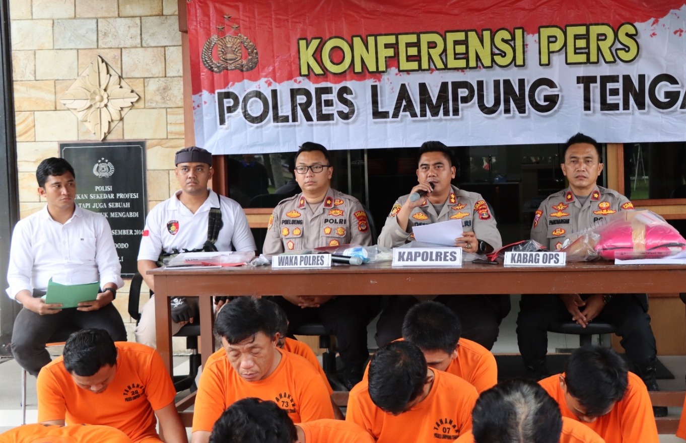 Berhasil Gagalkan Peredaran Sabu Seberat 1 Kg, Polres Lampung Tengah Gelar Konferensi Pers