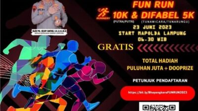 Sambut Hari Bhayangkara ke 77, Polda Lampung Adakan Bhayangkara Run Presisi 2023